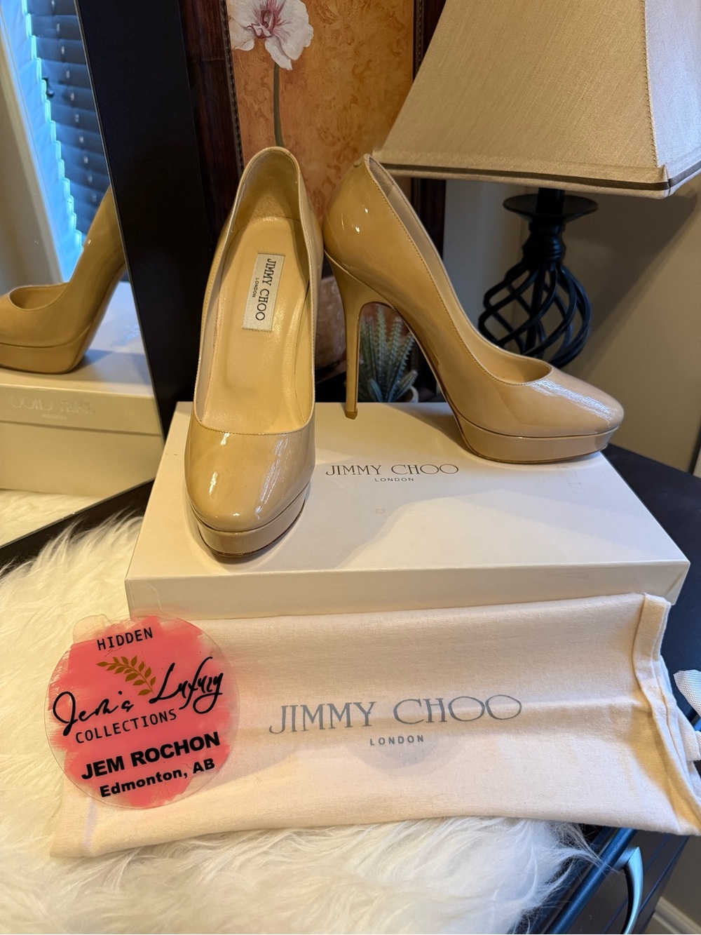 🌸Jimmy Choo Women's Nude Patent Leather High Heel Pumps🌸